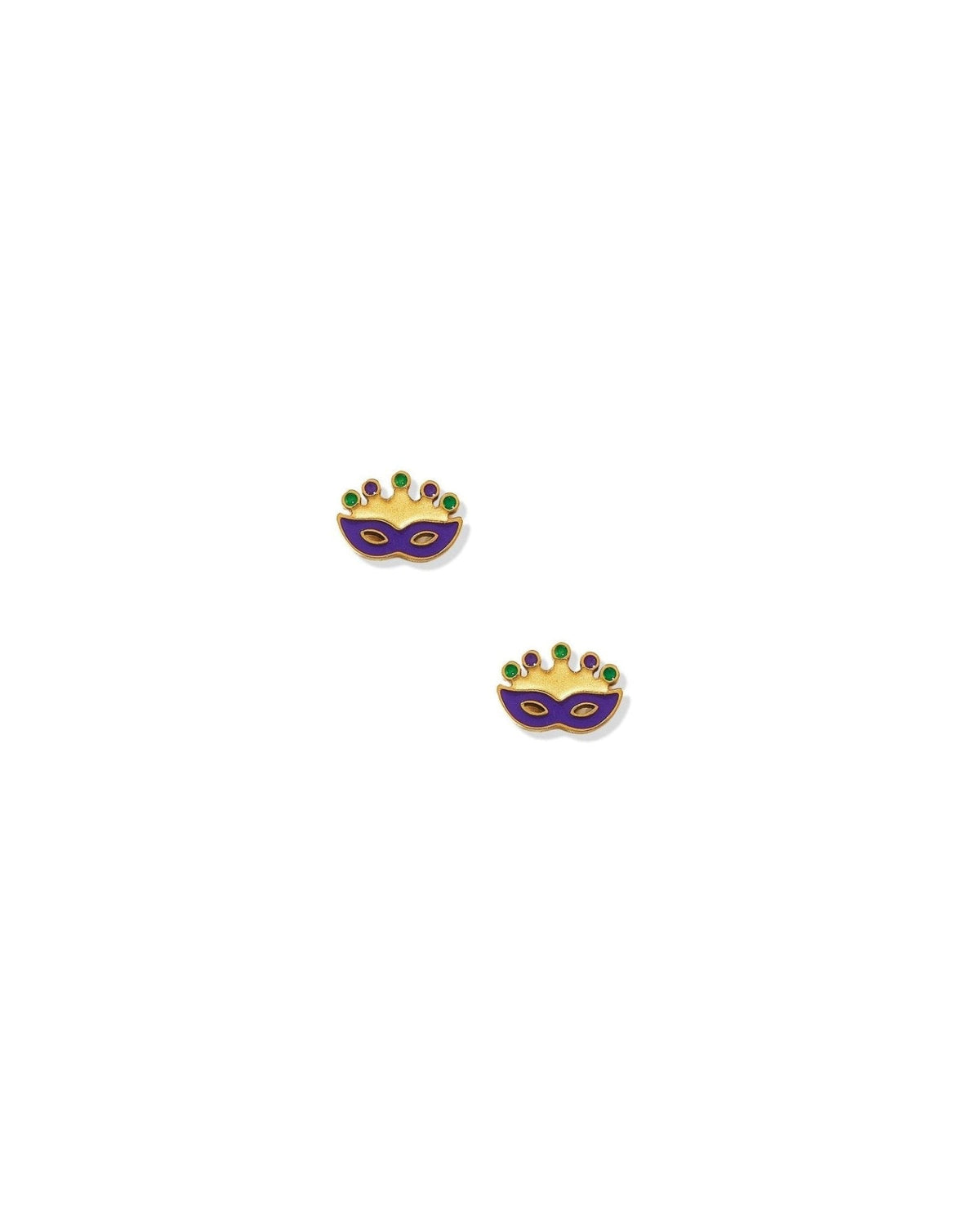 Screwback Stud Earrings - Mardi Gras Mask - Shop LINNY CO