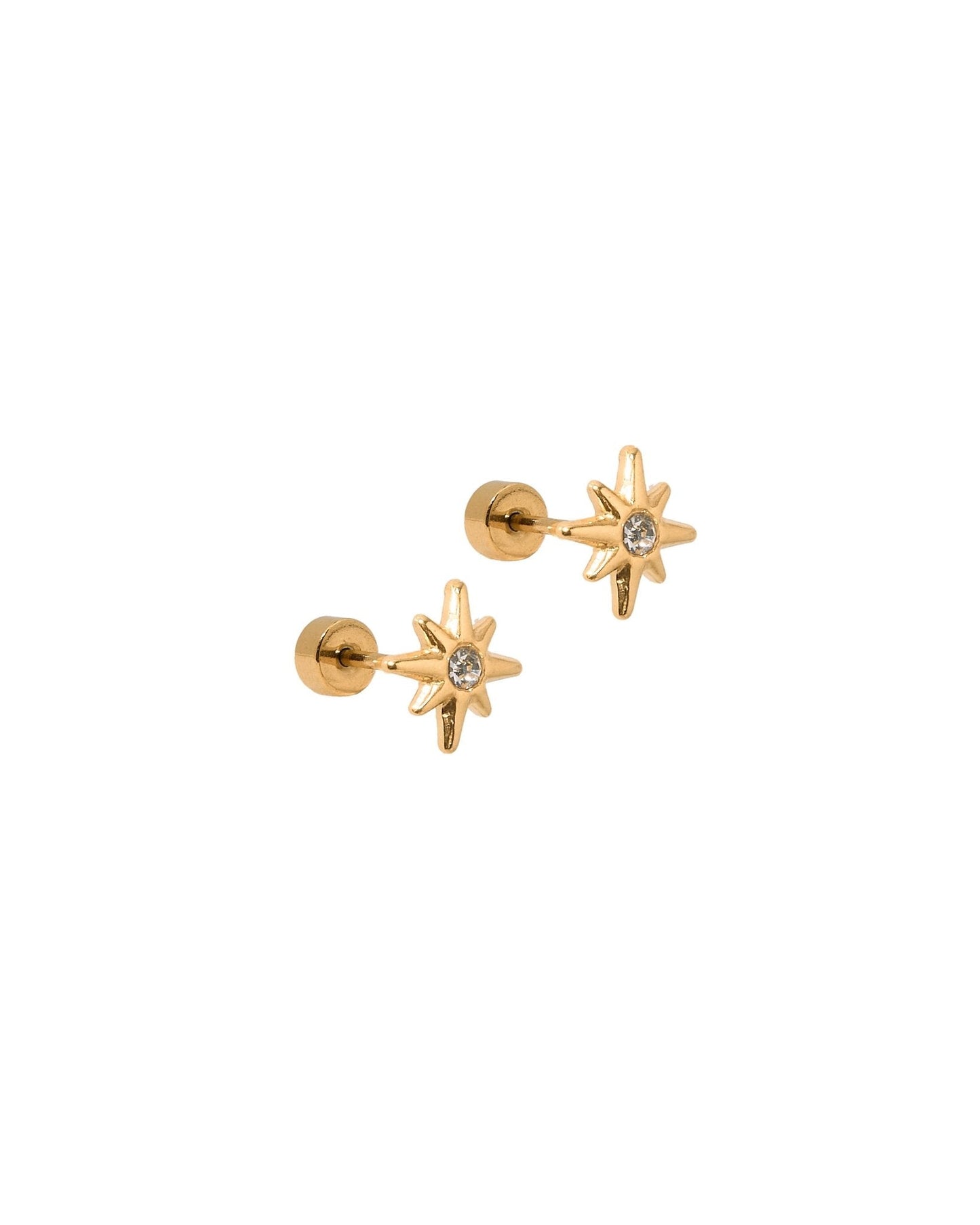 Screwback Stud Earrings - Mary CZ Star - Shop LINNY CO
