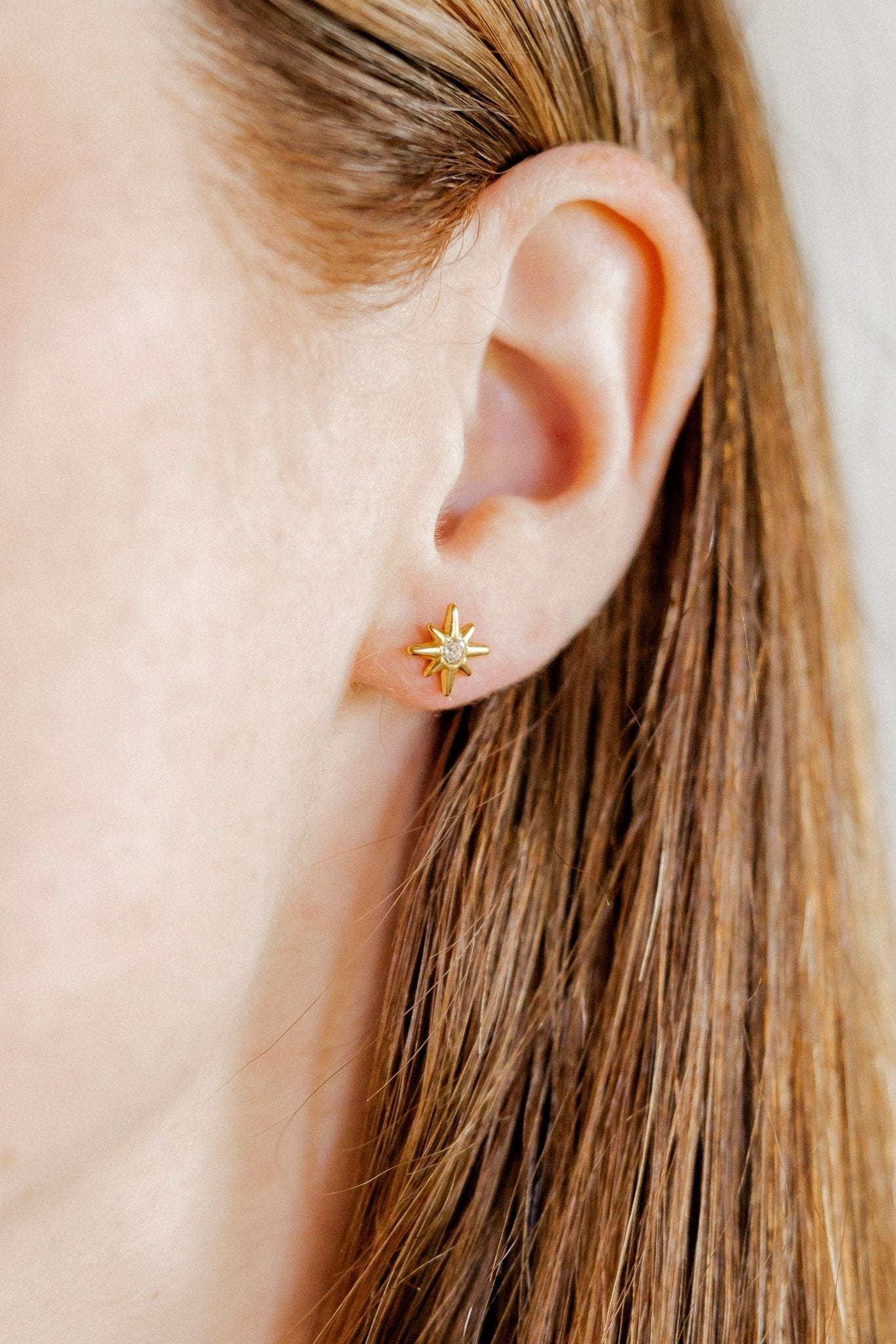 Screwback Stud Earrings - Mary CZ Star - Shop LINNY CO