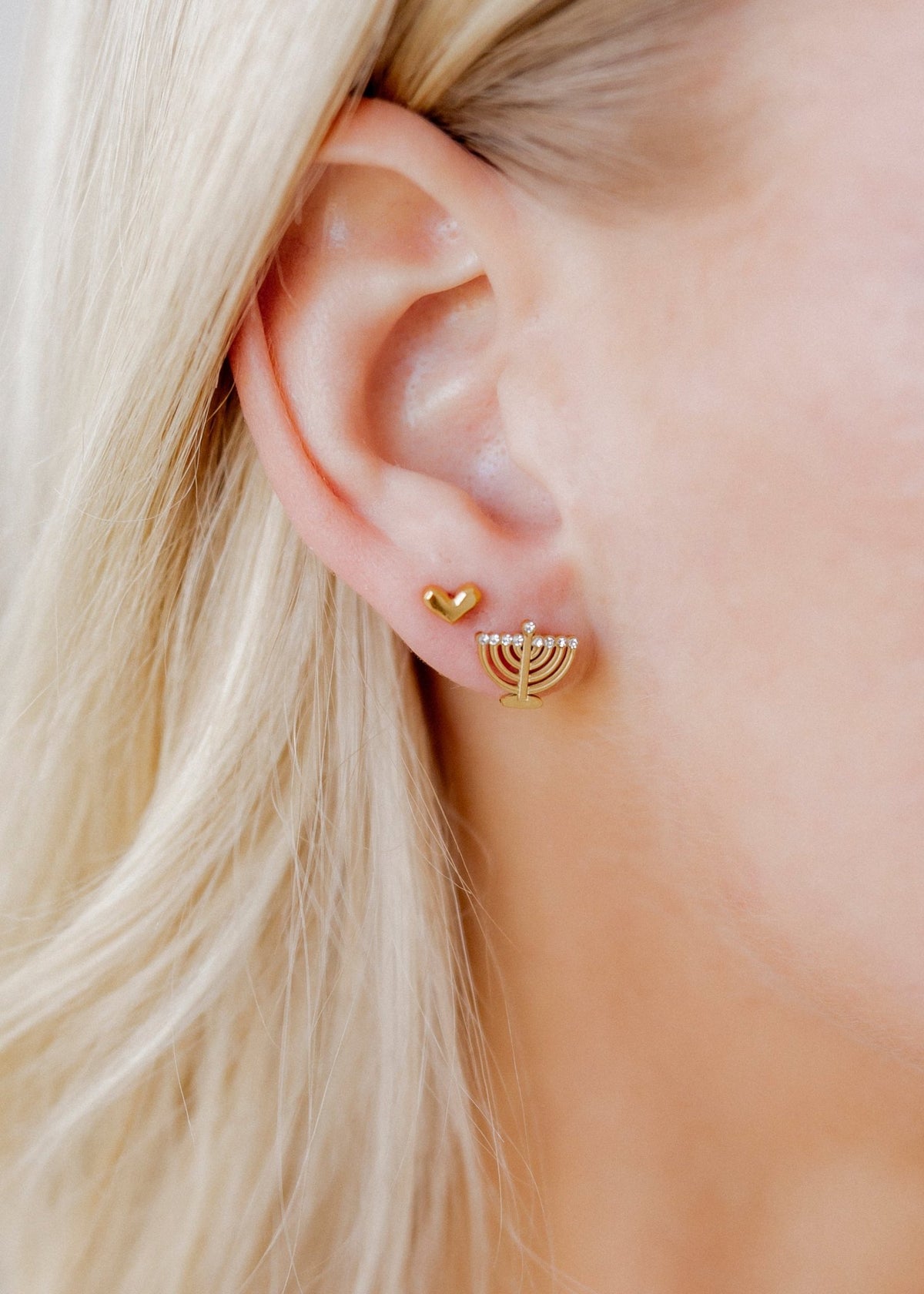 Screwback Stud Earrings - Menorah - Shop LINNY CO