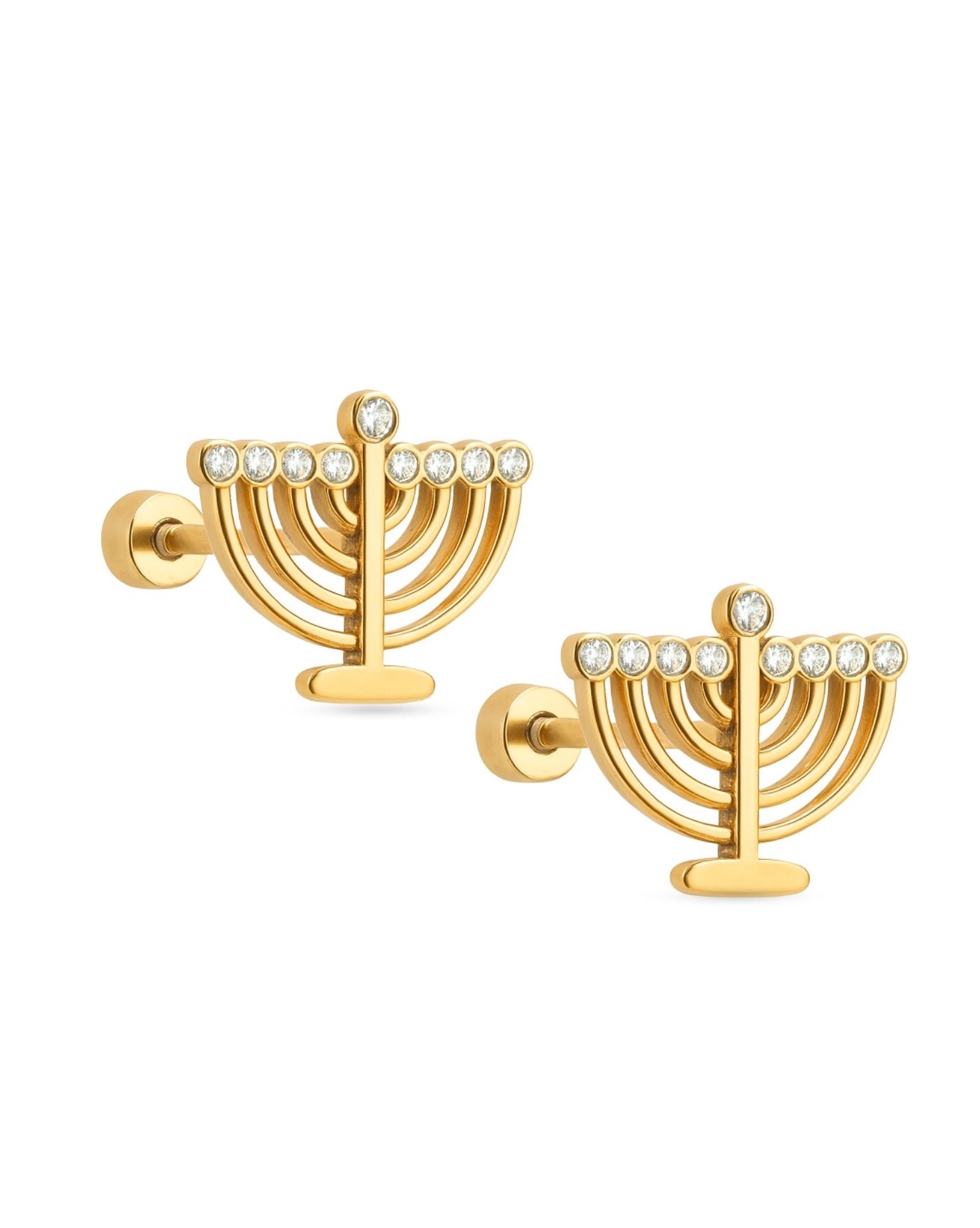 Screwback Stud Earrings - Menorah - Shop LINNY CO