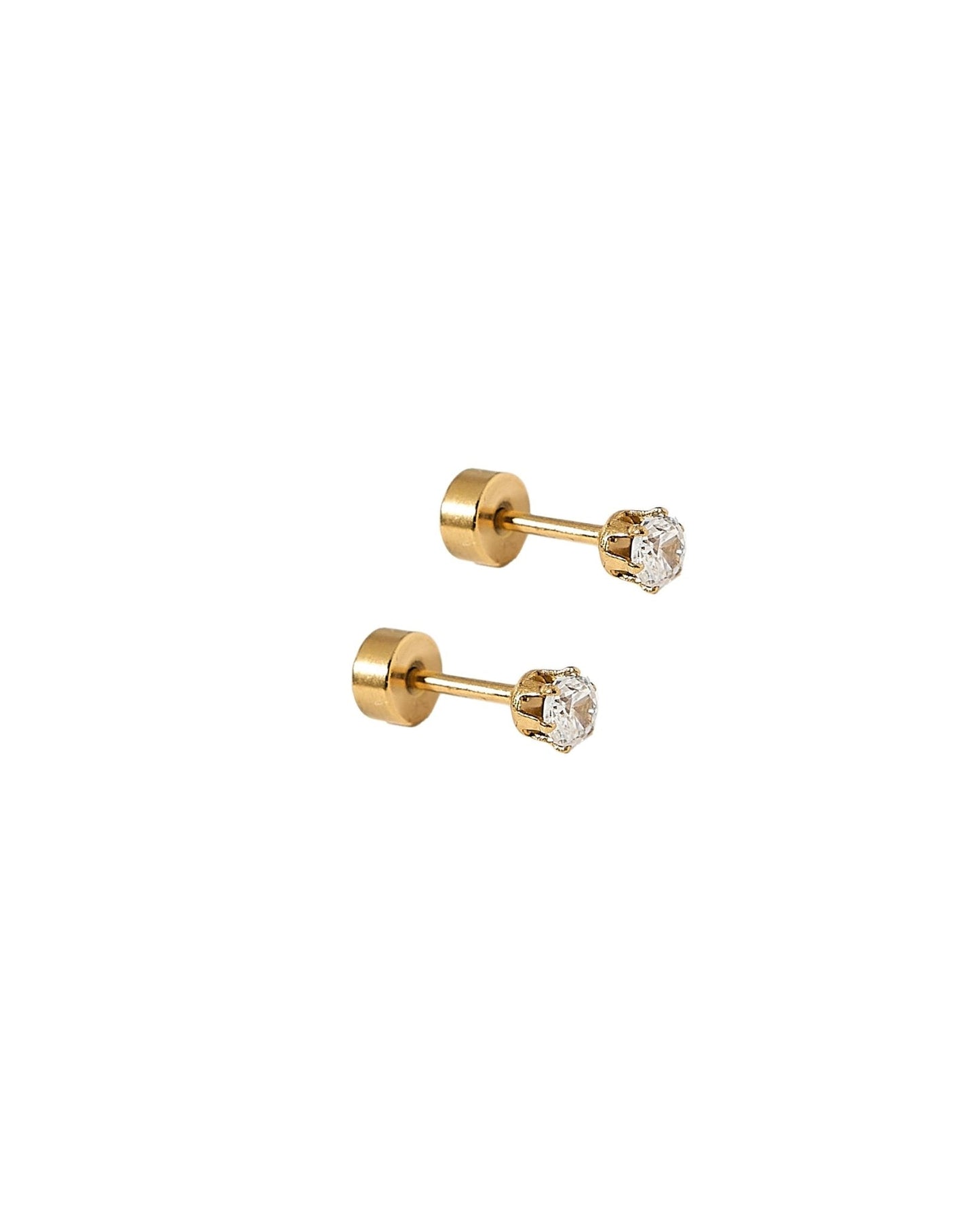 Screwback Stud Earrings - Micro Helen Gold - Shop LINNY CO