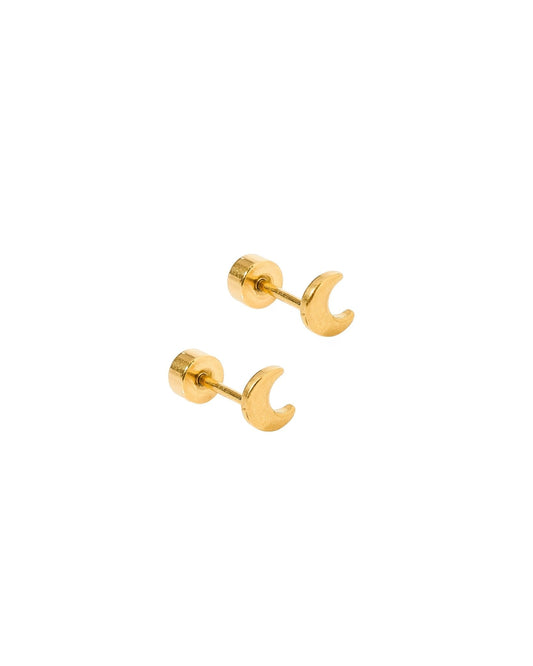 Screwback Stud Earrings - Micro Moon - Shop LINNY CO