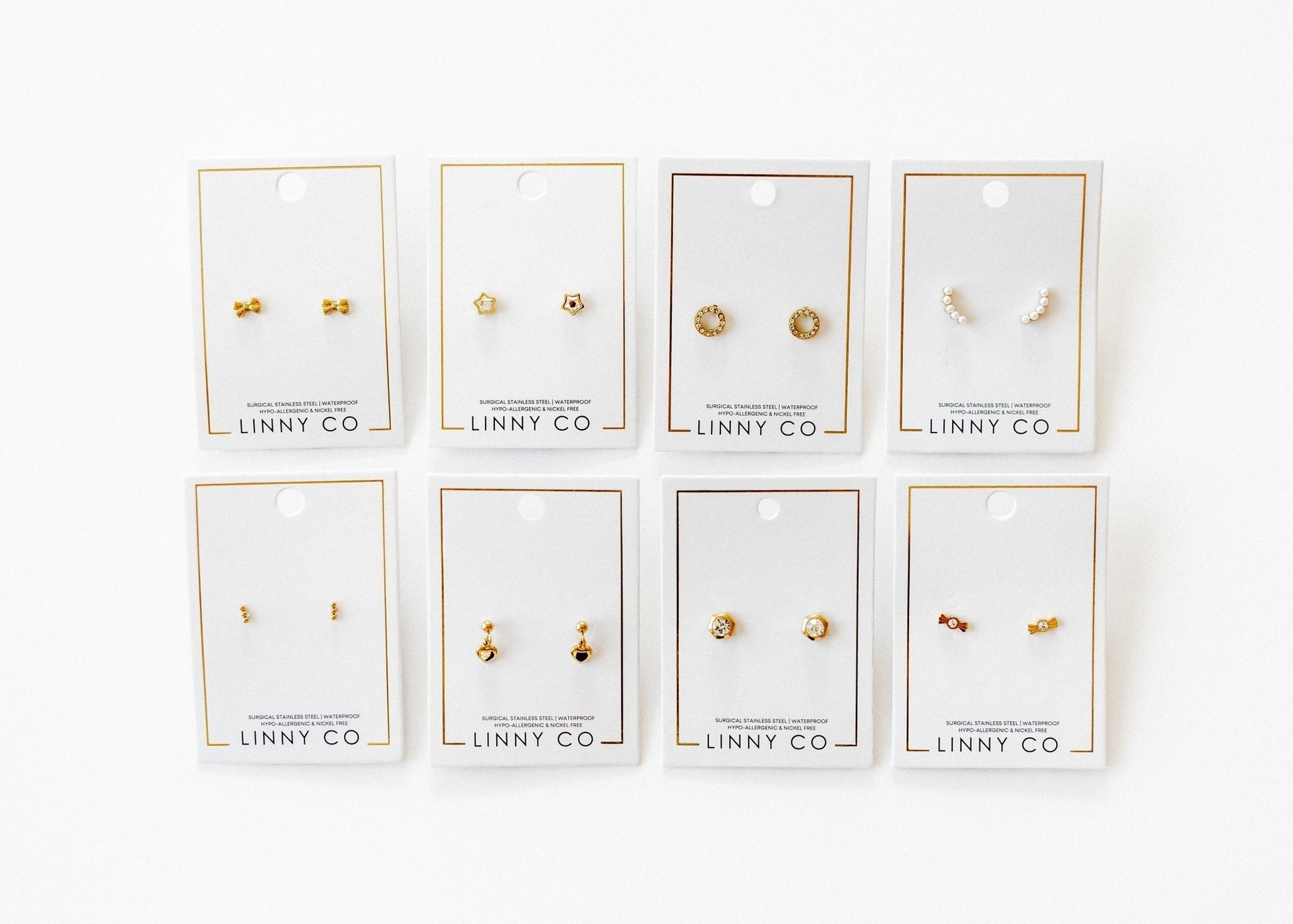 Screwback Stud Earrings - Micro Tally Gold - Shop LINNY CO