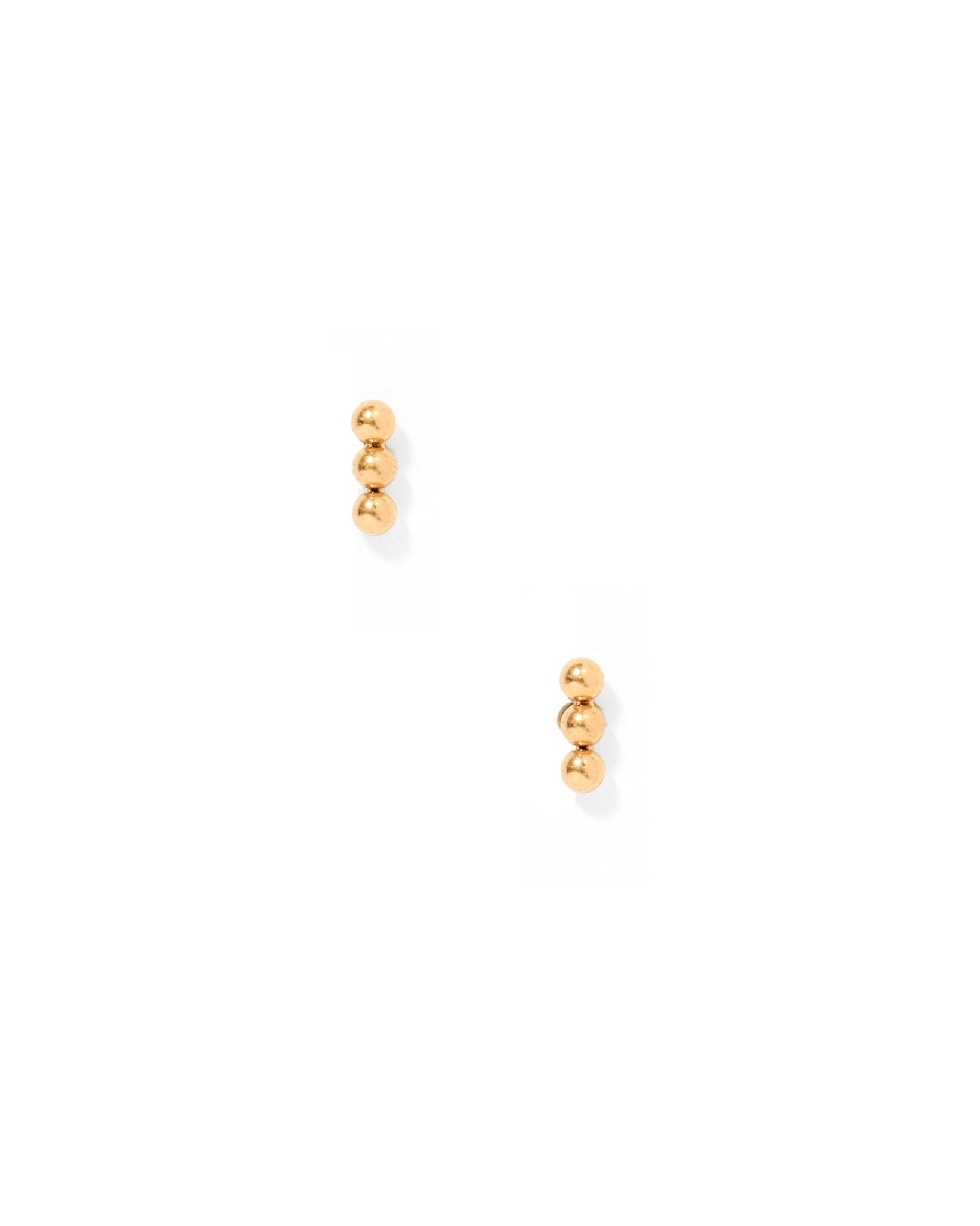 Screwback Stud Earrings - Micro Tally Gold - Shop LINNY CO