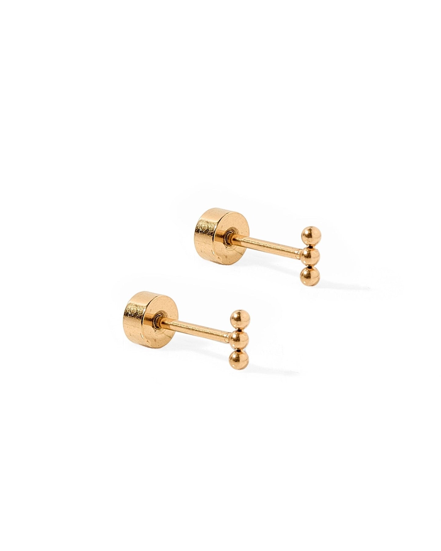 Screwback Stud Earrings - Micro Tally Gold - Shop LINNY CO