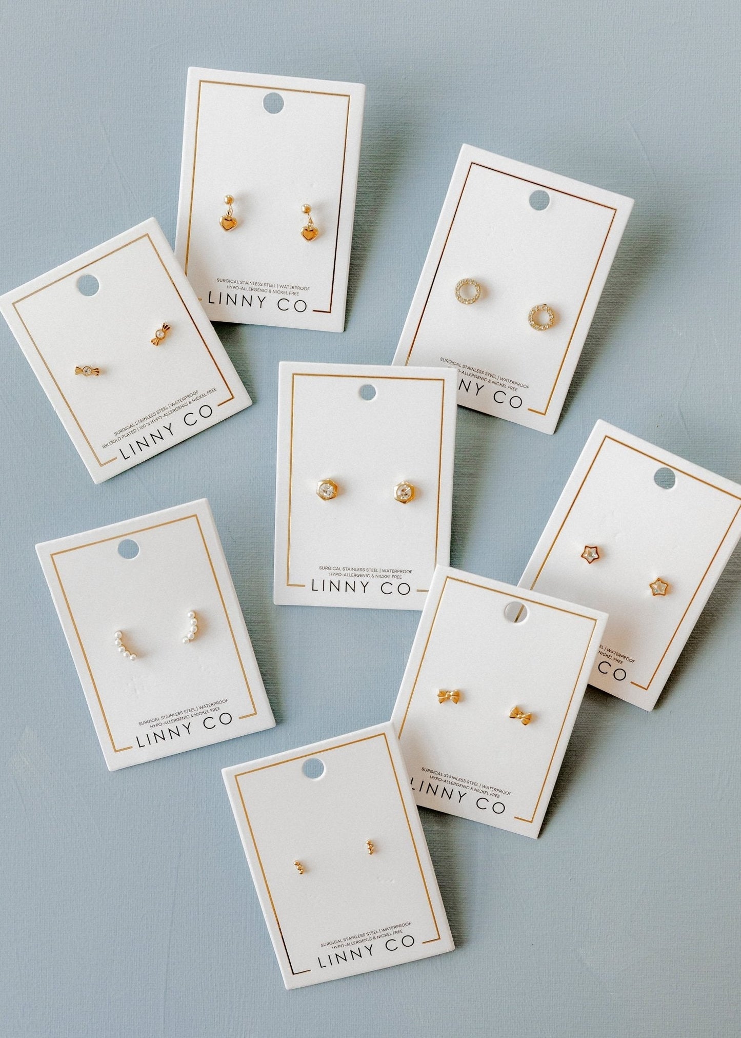 Screwback Stud Earrings - Micro Tally Gold - Shop LINNY CO
