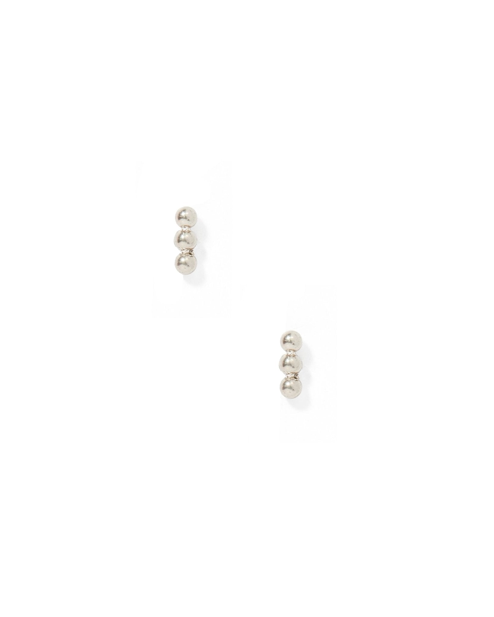 Screwback Stud Earrings - Micro Tally Silver - Shop LINNY CO