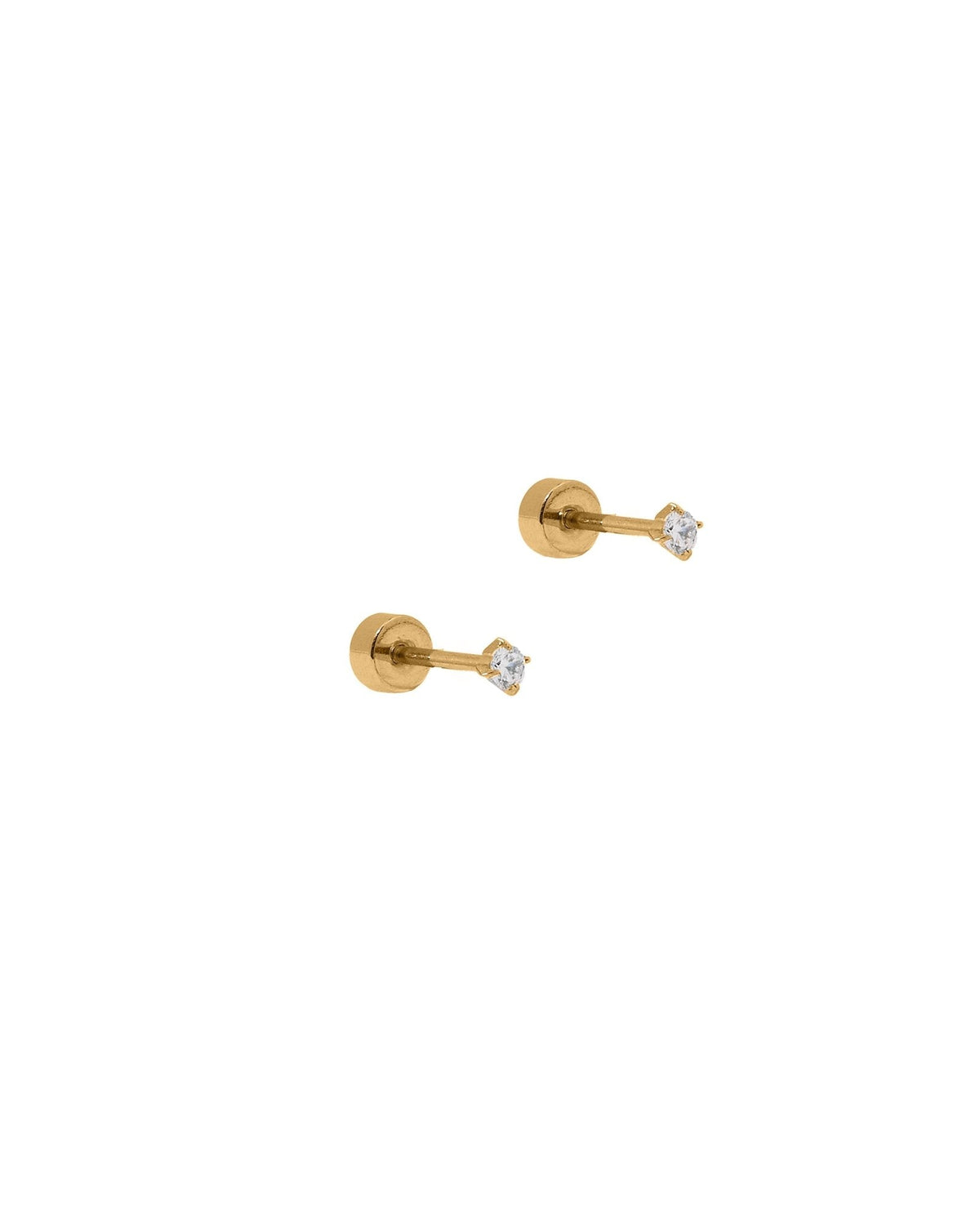 Screwback Stud Earrings - Micro Teagan CZ Gold - Shop LINNY CO