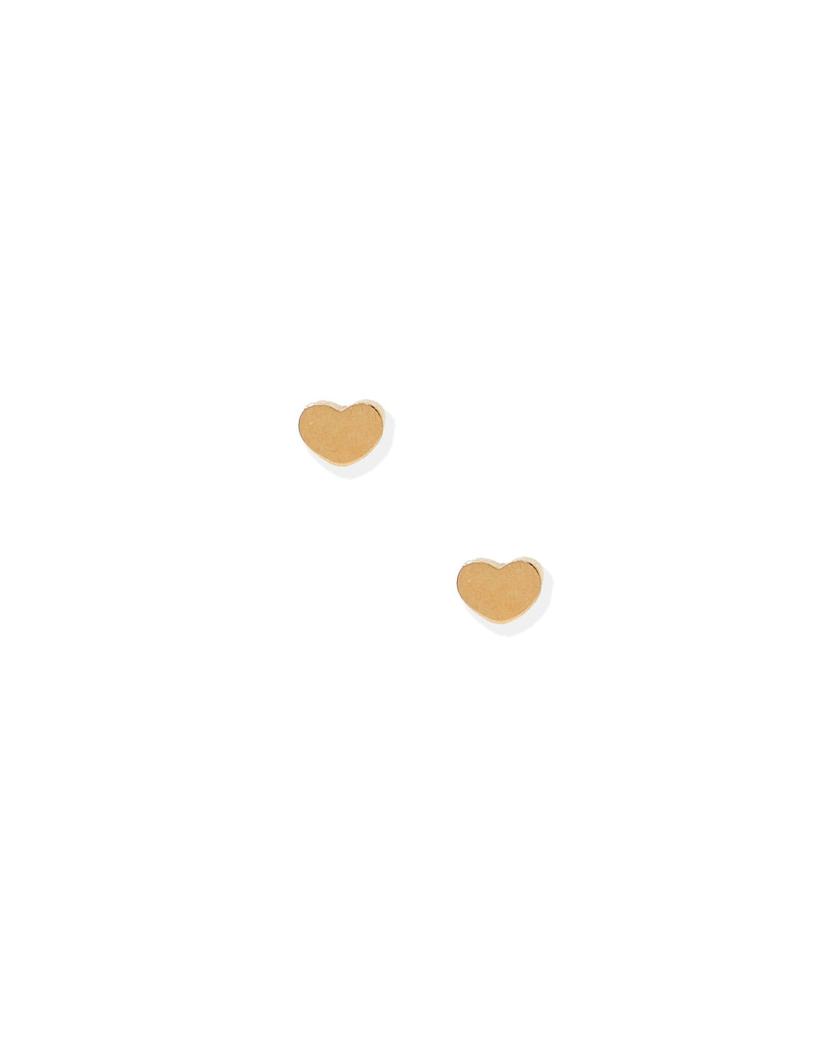 Screwback Stud Earrings - Micro Tessa Heart Gold - Shop LINNY CO