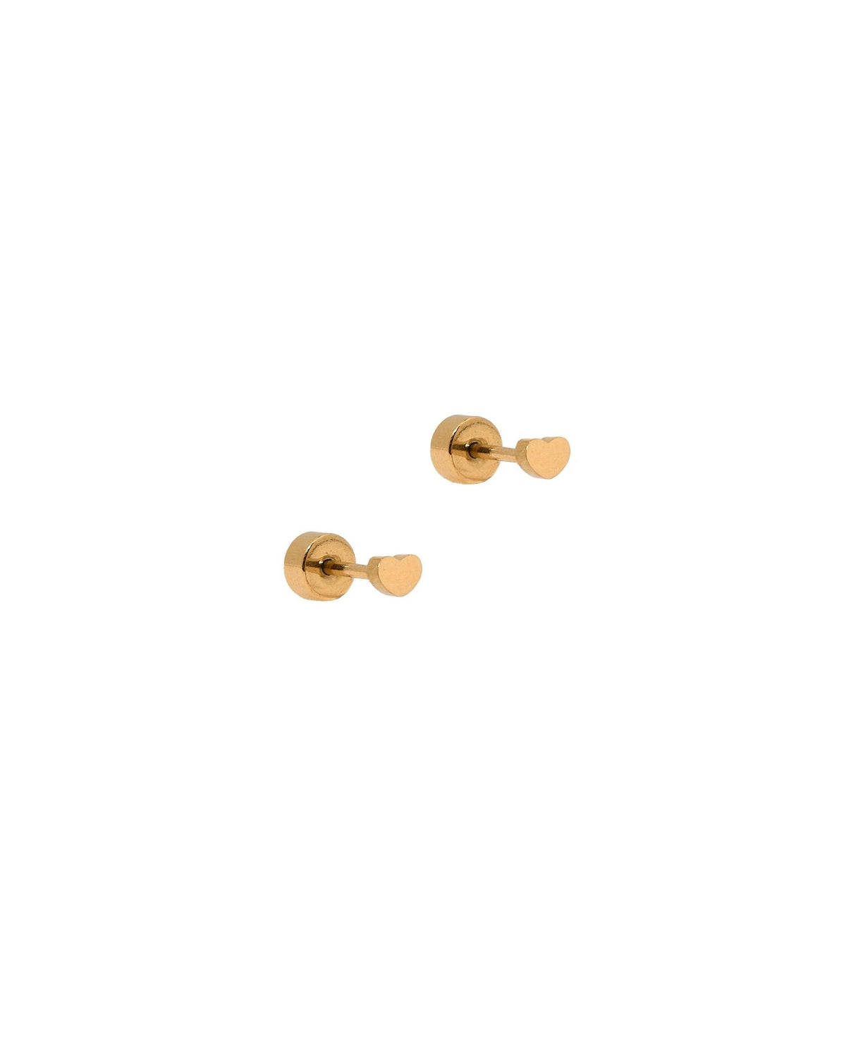 Screwback Stud Earrings - Micro Tessa Heart Gold - LINNY CO WholesaleStuds
