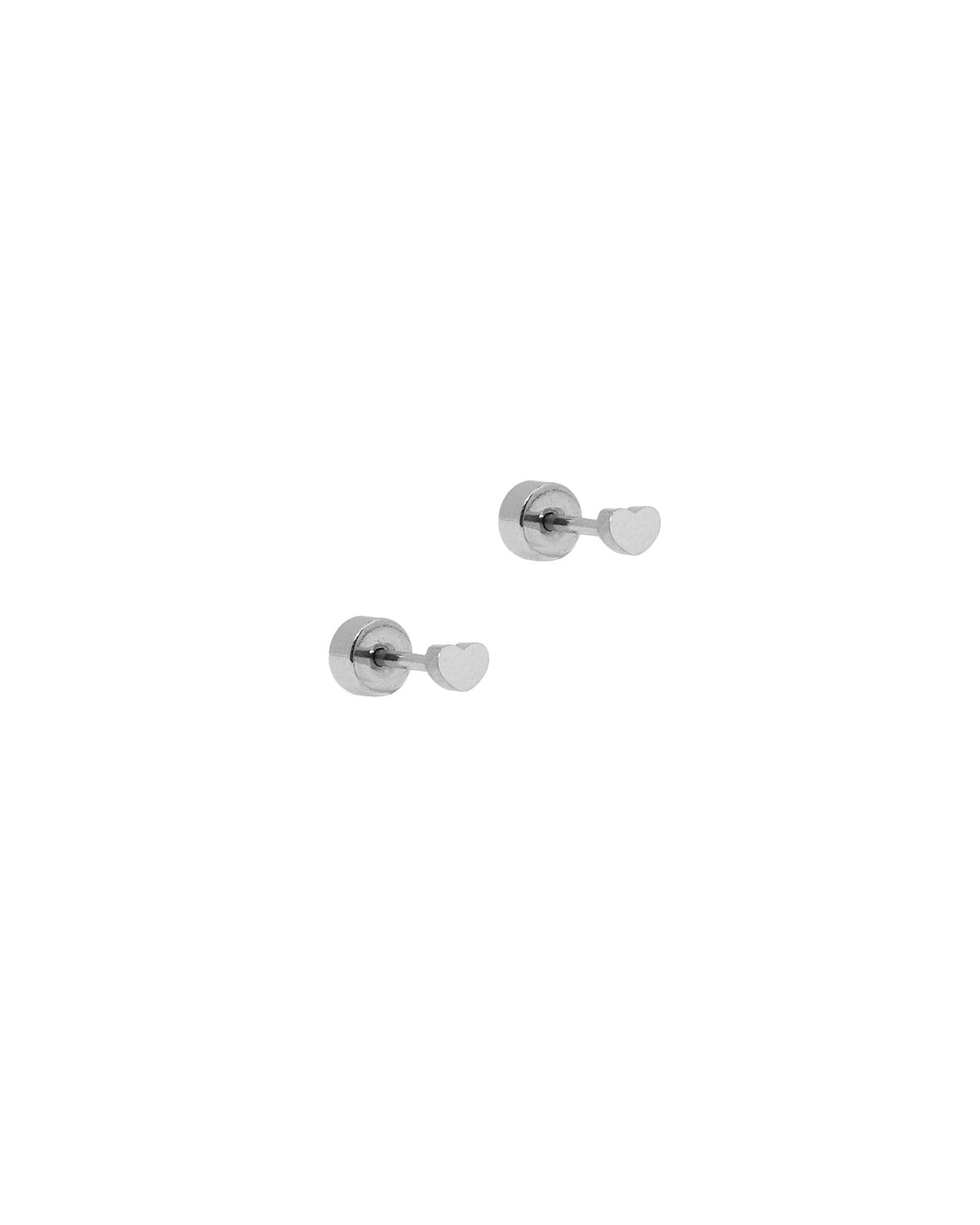 Screwback Stud Earrings - Micro Tessa Heart Silver - LINNY CO WholesaleStuds