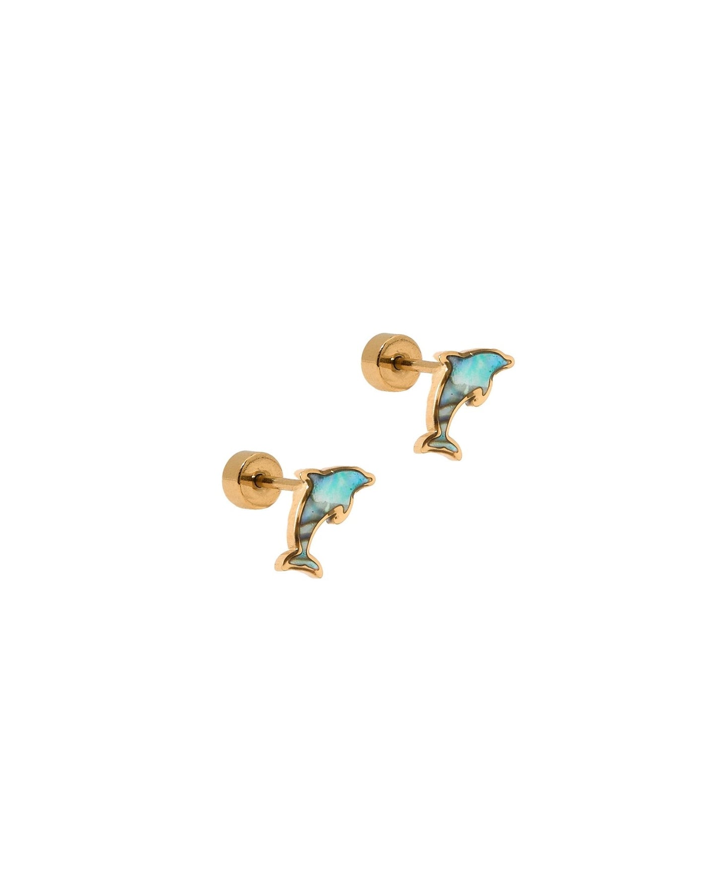 Screwback Stud Earrings - Midnight Dolphin - Shop LINNY CO