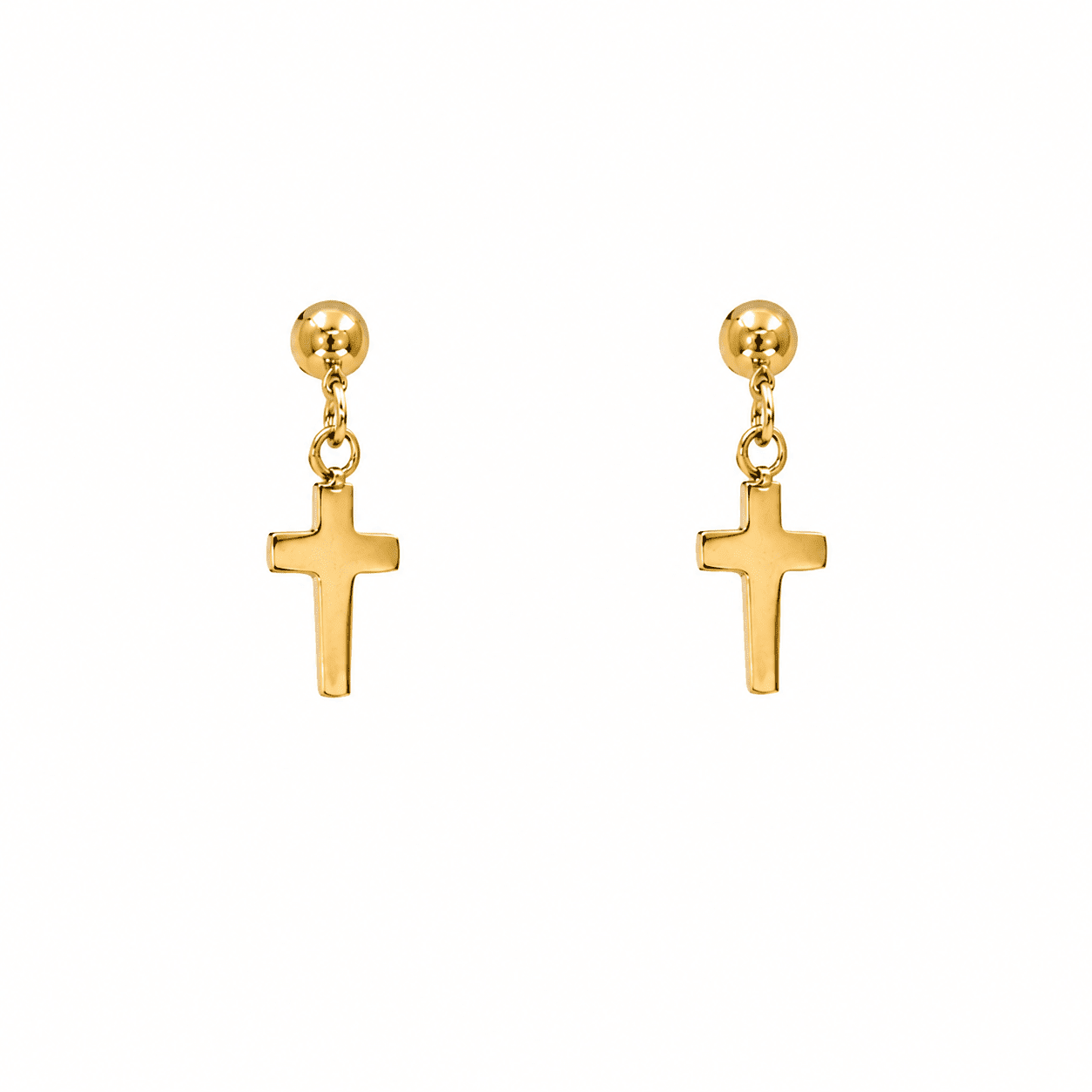 Screwback Stud Earrings - Millie Cross Gold - Shop LINNY CO