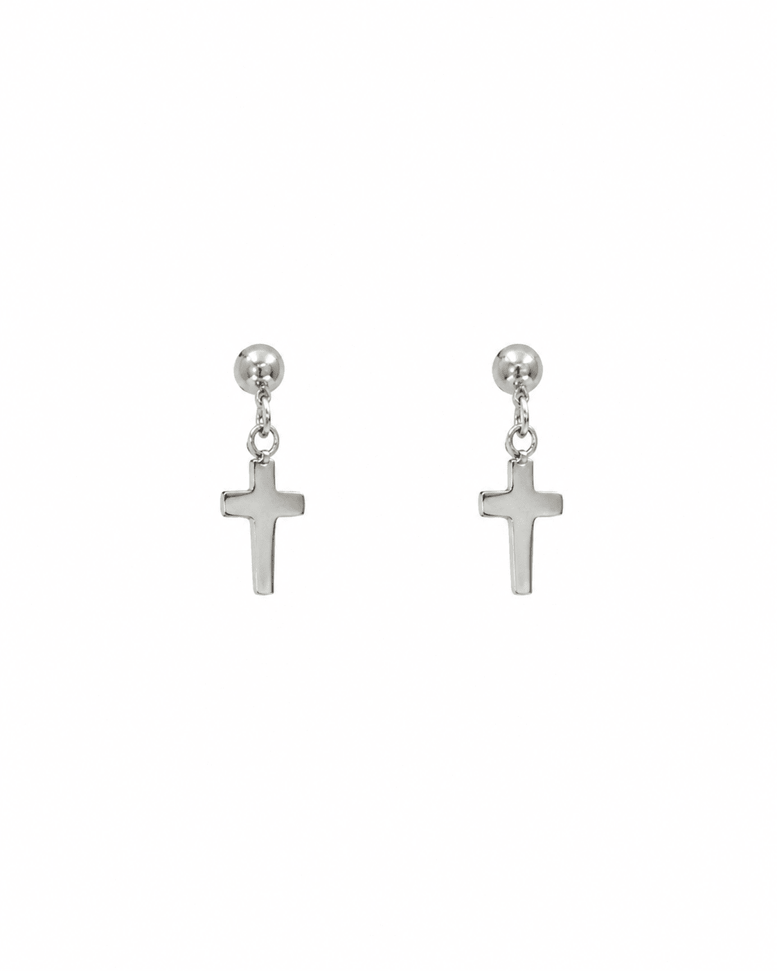 Screwback Stud Earrings - Millie Cross Silver - Shop LINNY CO
