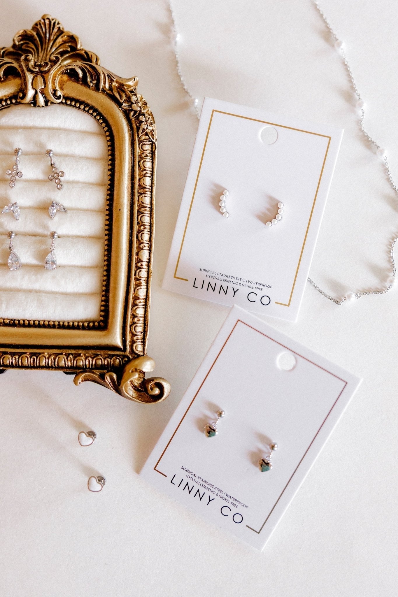 Screwback Stud Earrings - Millie Heart Silver - Shop LINNY CO