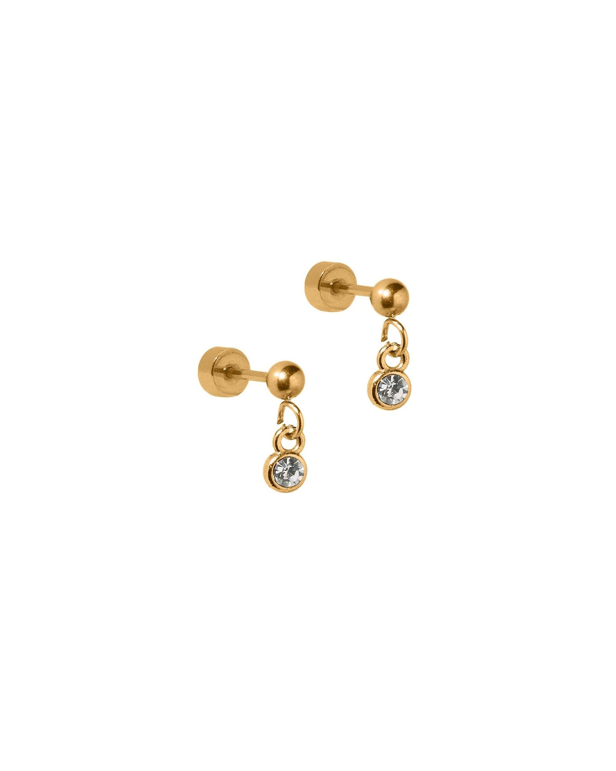 Screwback Stud Earrings - Millie Sparkle CZ Gold - LINNY CO WholesaleStuds