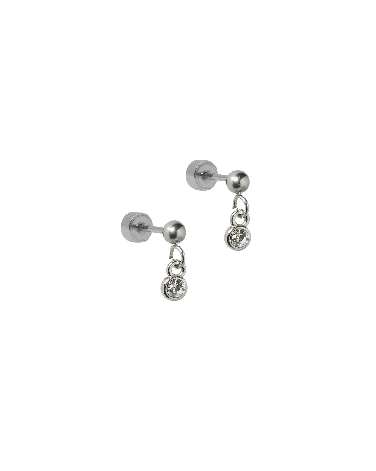 Screwback Stud Earrings - Millie Sparkle CZ Silver - Shop LINNY CO