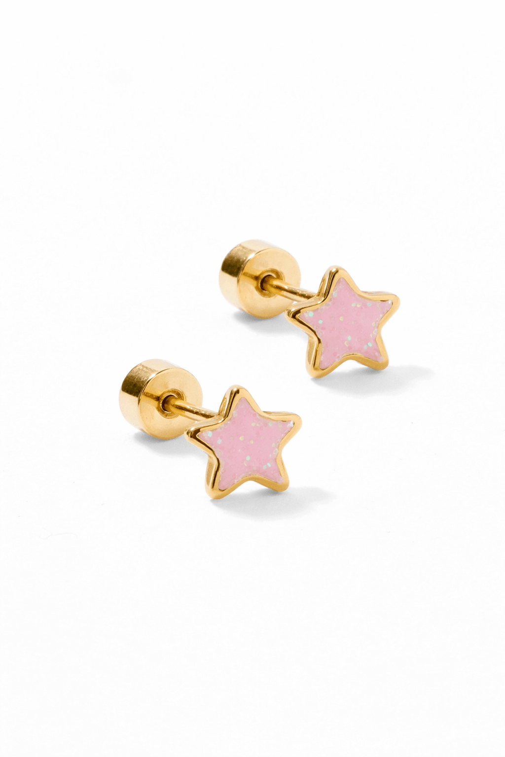 Screwback Stud Earrings - Nora Star Pink - Shop LINNY CO