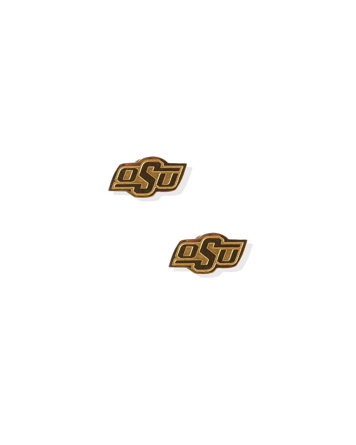 Screwback Stud Earrings - Oklahoma State Logo Gold - Shop LINNY CO