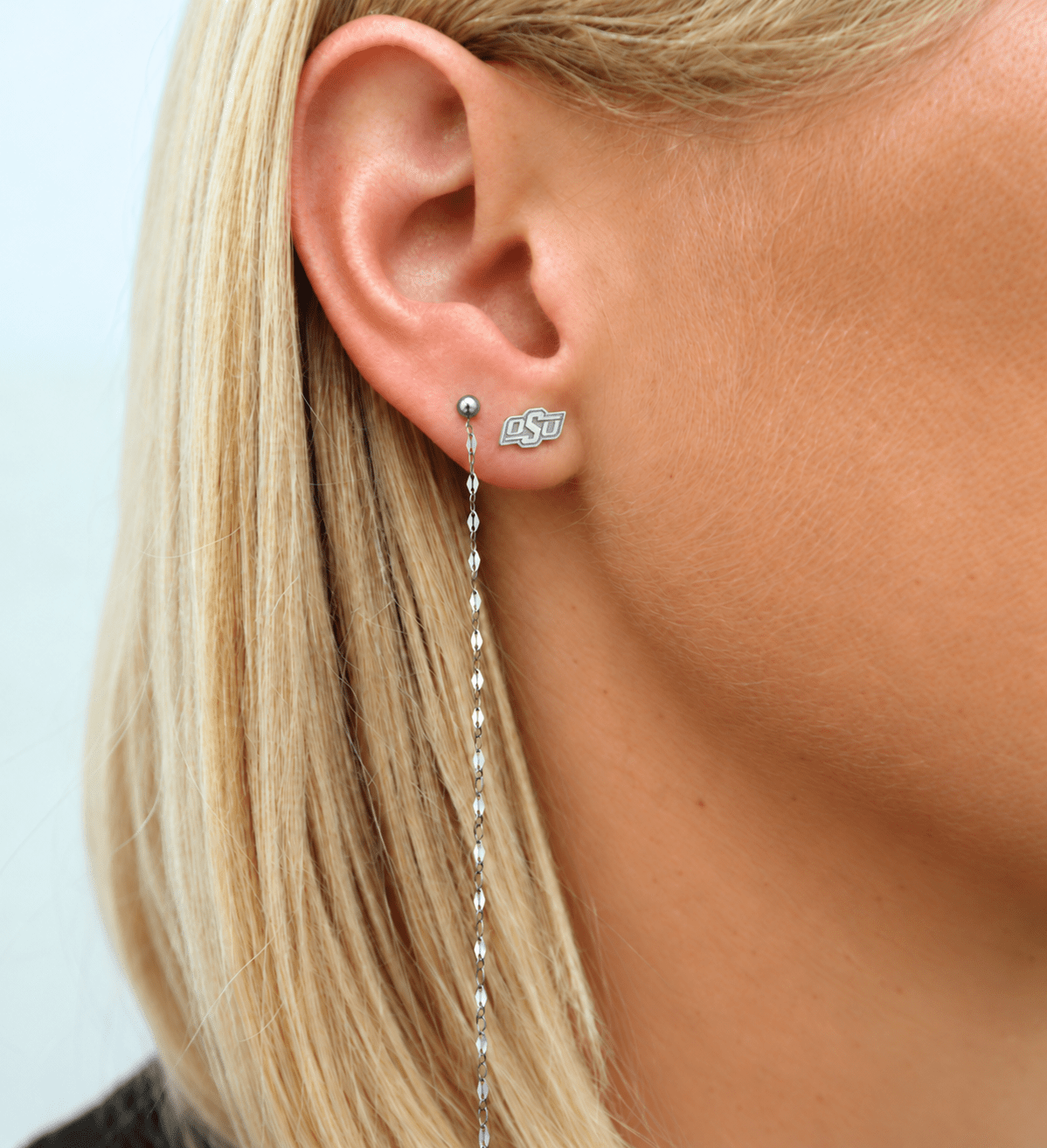 Screwback Stud Earrings - Oklahoma State Logo Silver - Shop LINNY CO