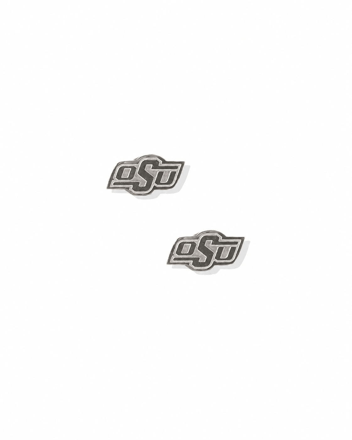 Screwback Stud Earrings - Oklahoma State Logo Silver - Shop LINNY CO