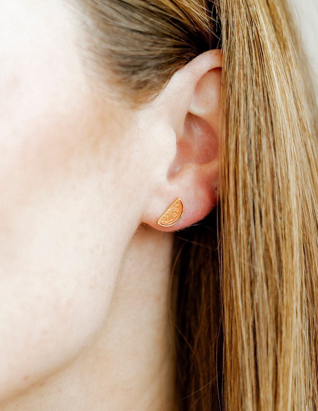 Screwback Stud Earrings - Orange Slice - Shop LINNY CO