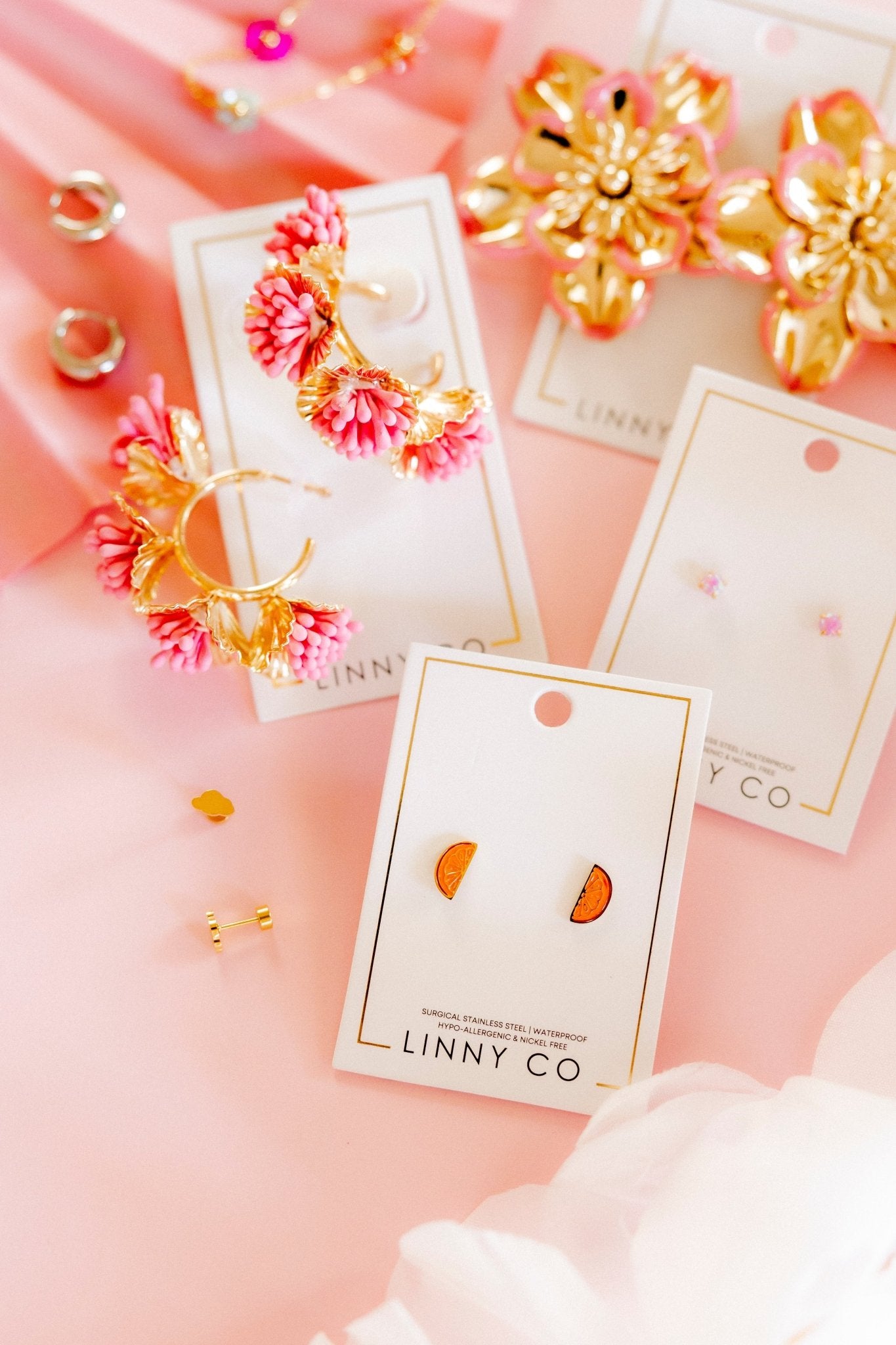 Screwback Stud Earrings - Orange Slice - Shop LINNY CO