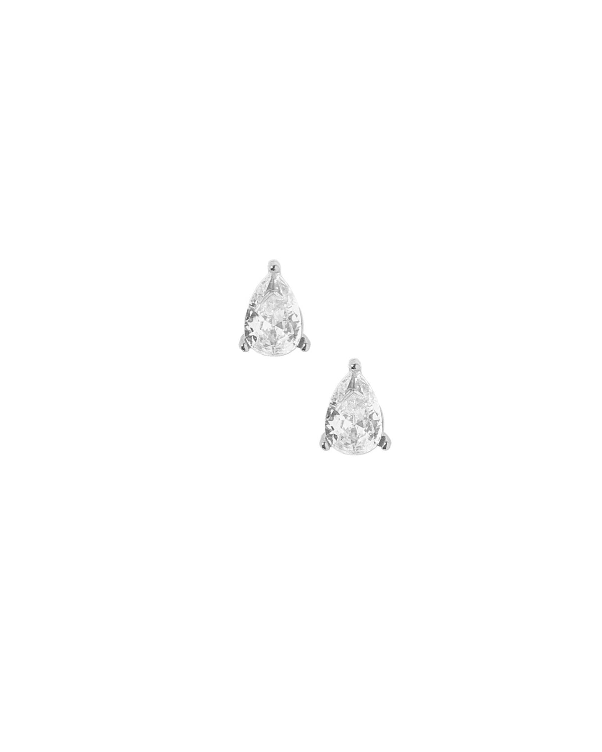 Screwback Stud Earrings - Paige Pear Silver - LINNY CO WholesaleStuds
