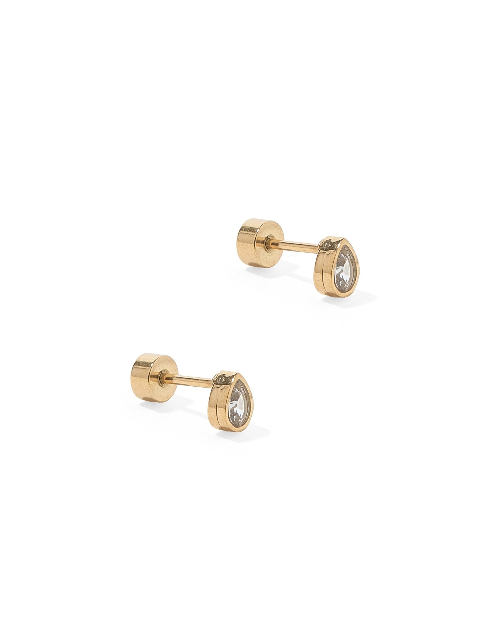 Screwback Stud Earrings - Paloma Pear Gold - Shop LINNY CO