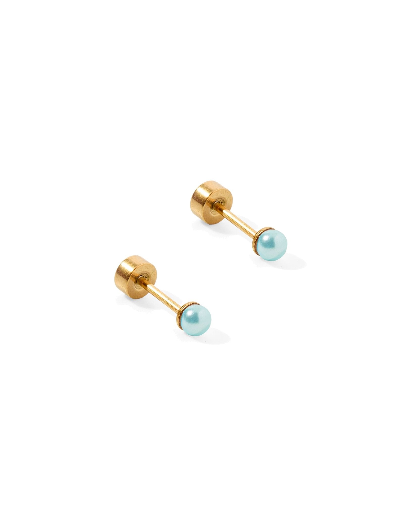 Screwback Stud Earrings - Payton Pearl Blue 3mm - Shop LINNY CO