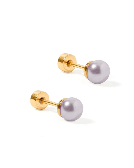 Screwback Stud Earrings - Payton Pearl Gray 5mm - Shop LINNY CO
