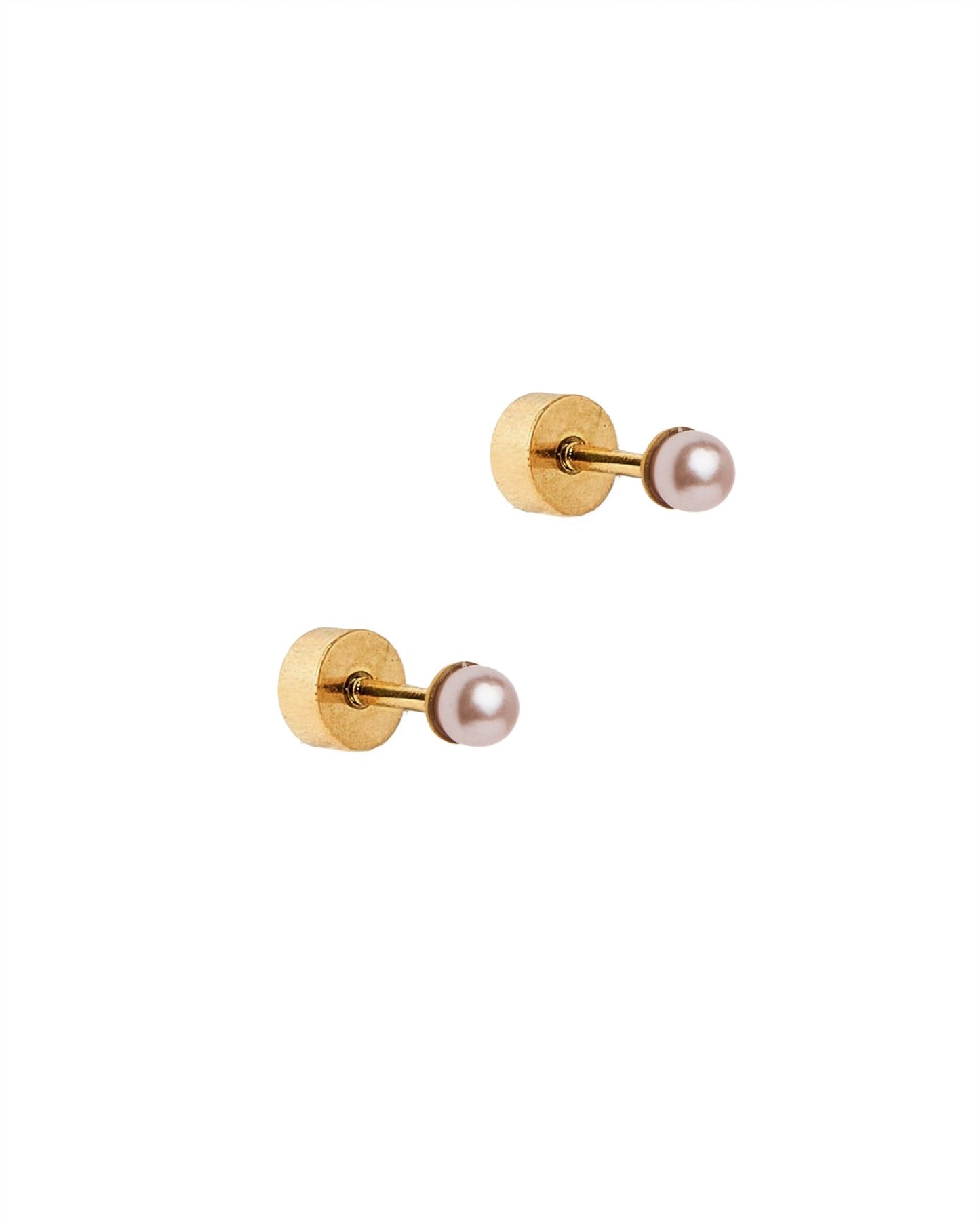 Screwback Stud Earrings - Payton Pearl Pink 3mm - Shop LINNY CO