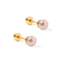 Screwback Stud Earrings - Payton Pearl Pink 5mm - Shop LINNY CO