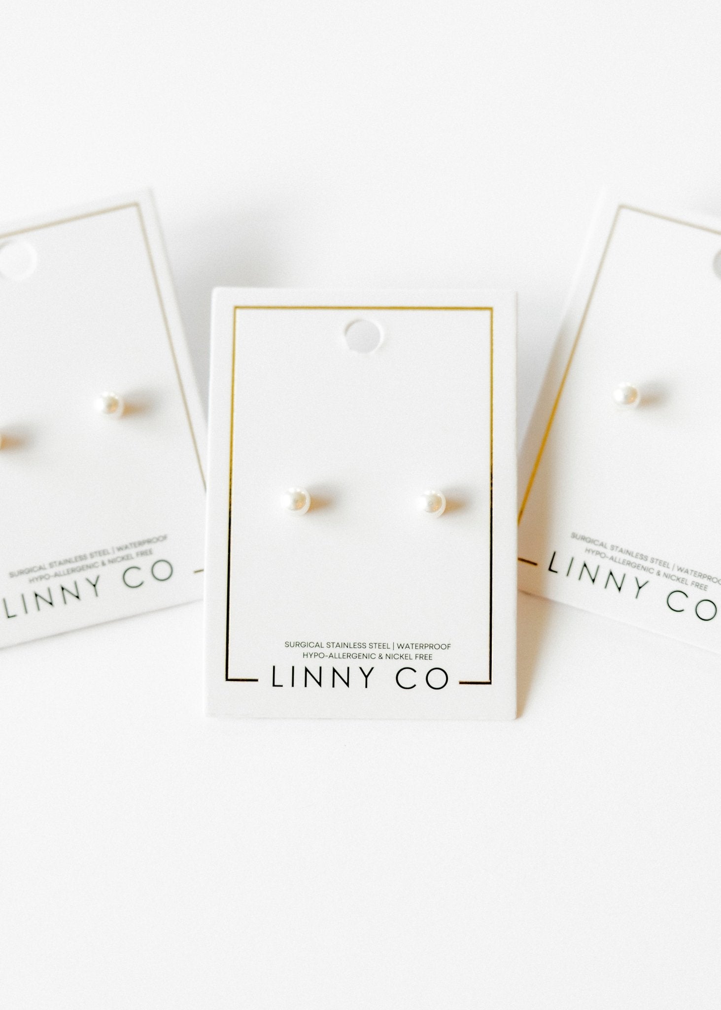 Screwback Stud Earrings - Payton Pearl White 5mm - Shop LINNY CO