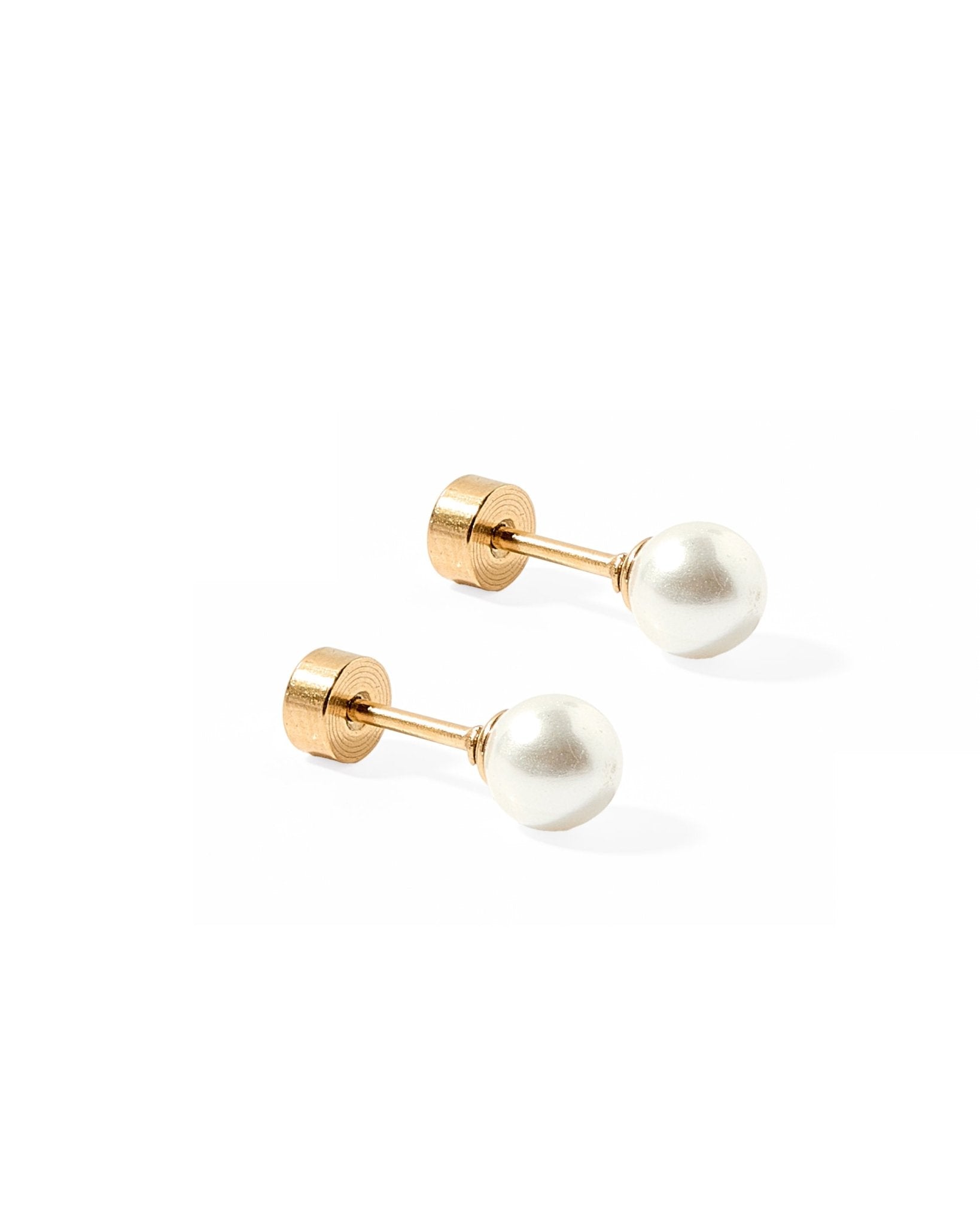 Screwback Stud Earrings - Payton Pearl White 5mm - Shop LINNY CO
