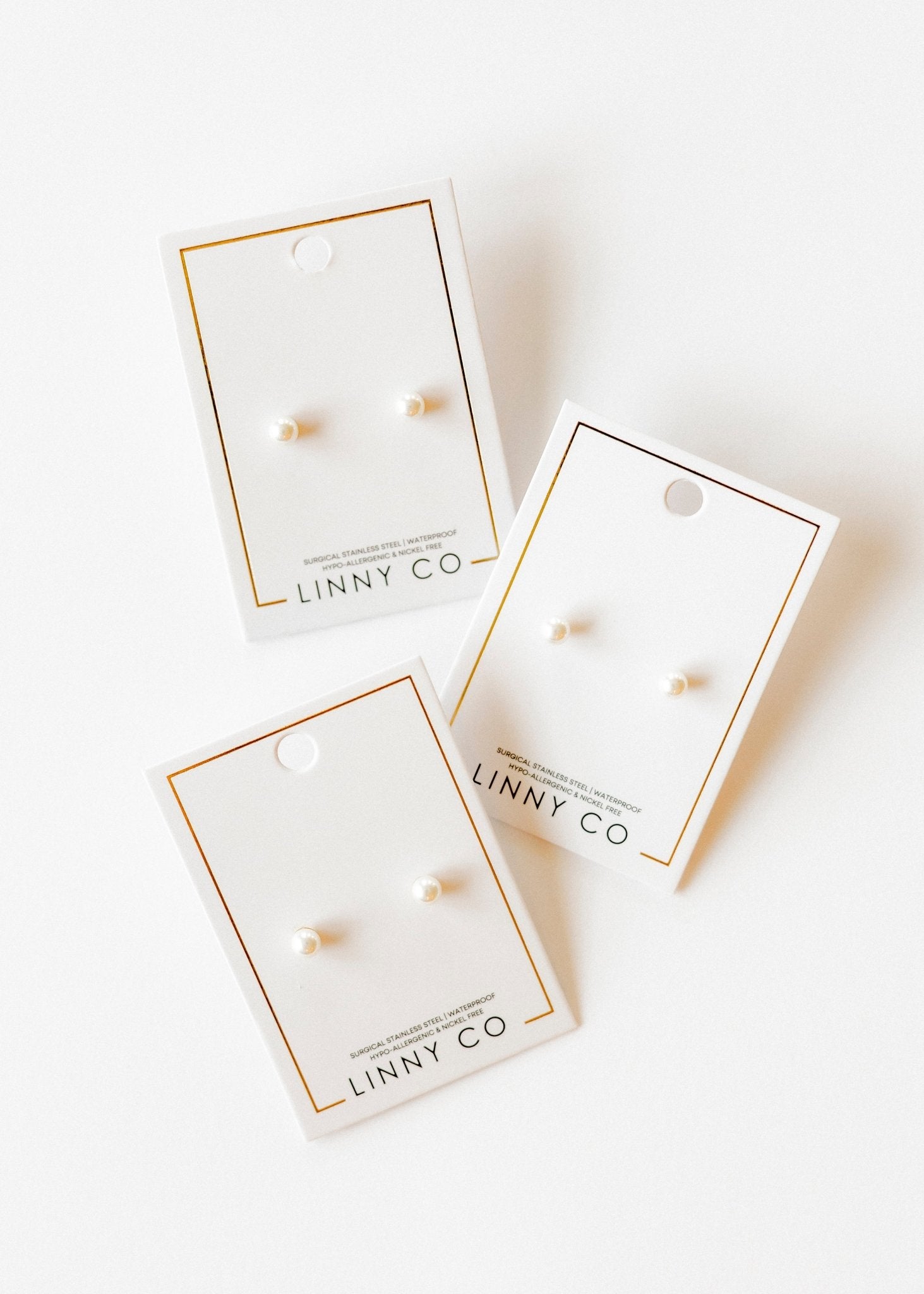 Screwback Stud Earrings - Payton Pearl White 5mm - Shop LINNY CO