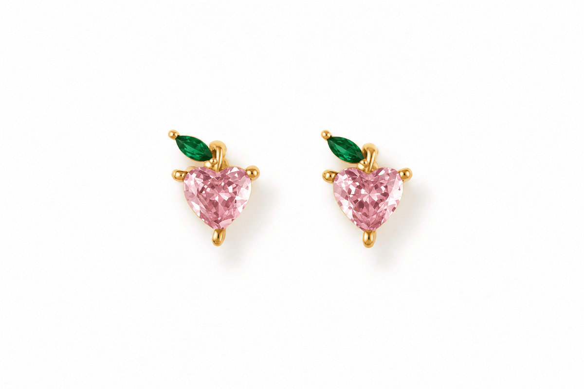 Screwback Stud Earrings - Peach Gem - Shop LINNY CO