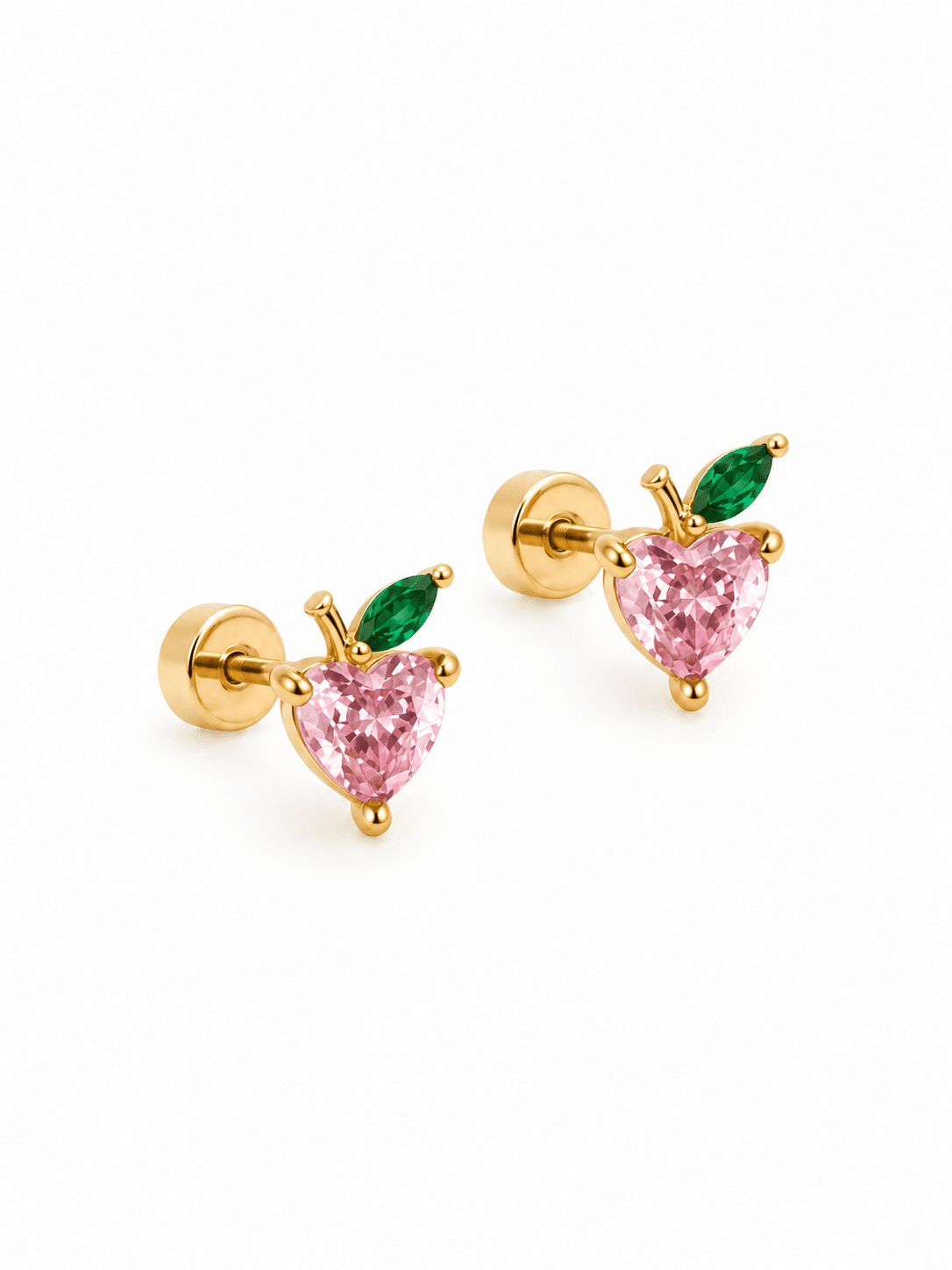 Screwback Stud Earrings - Peach Gem - Shop LINNY CO