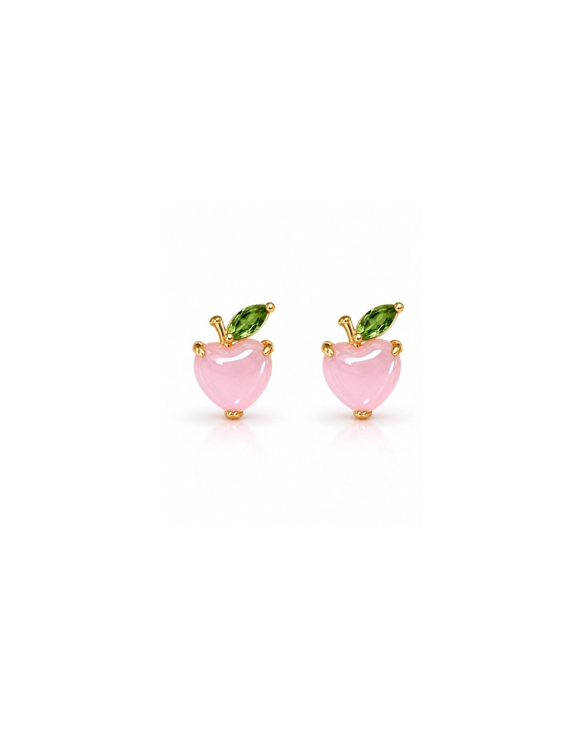 Screwback Stud Earrings - Peach Gem - LINNY CO
