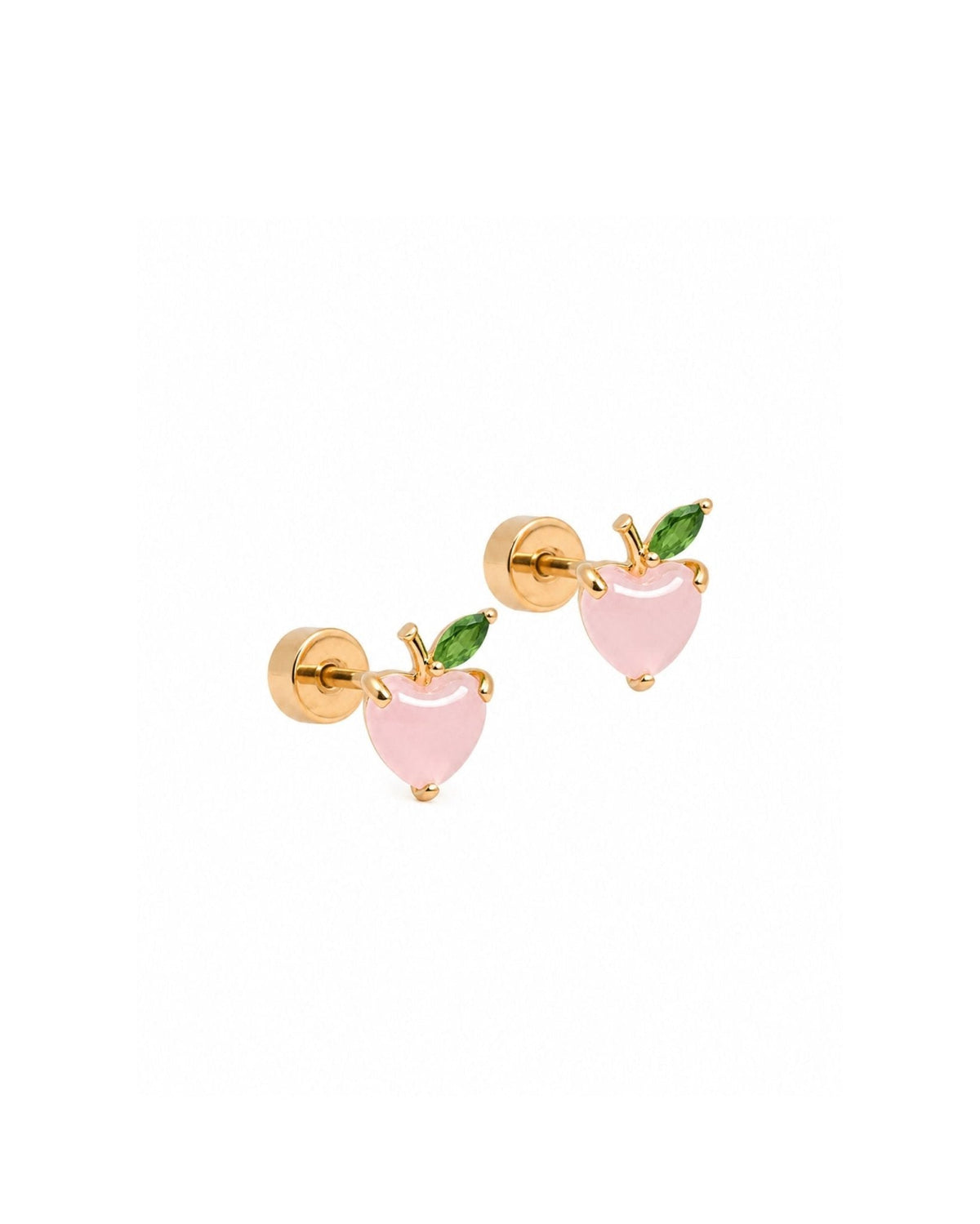 Screwback Stud Earrings - Peach Gem - LINNY CO