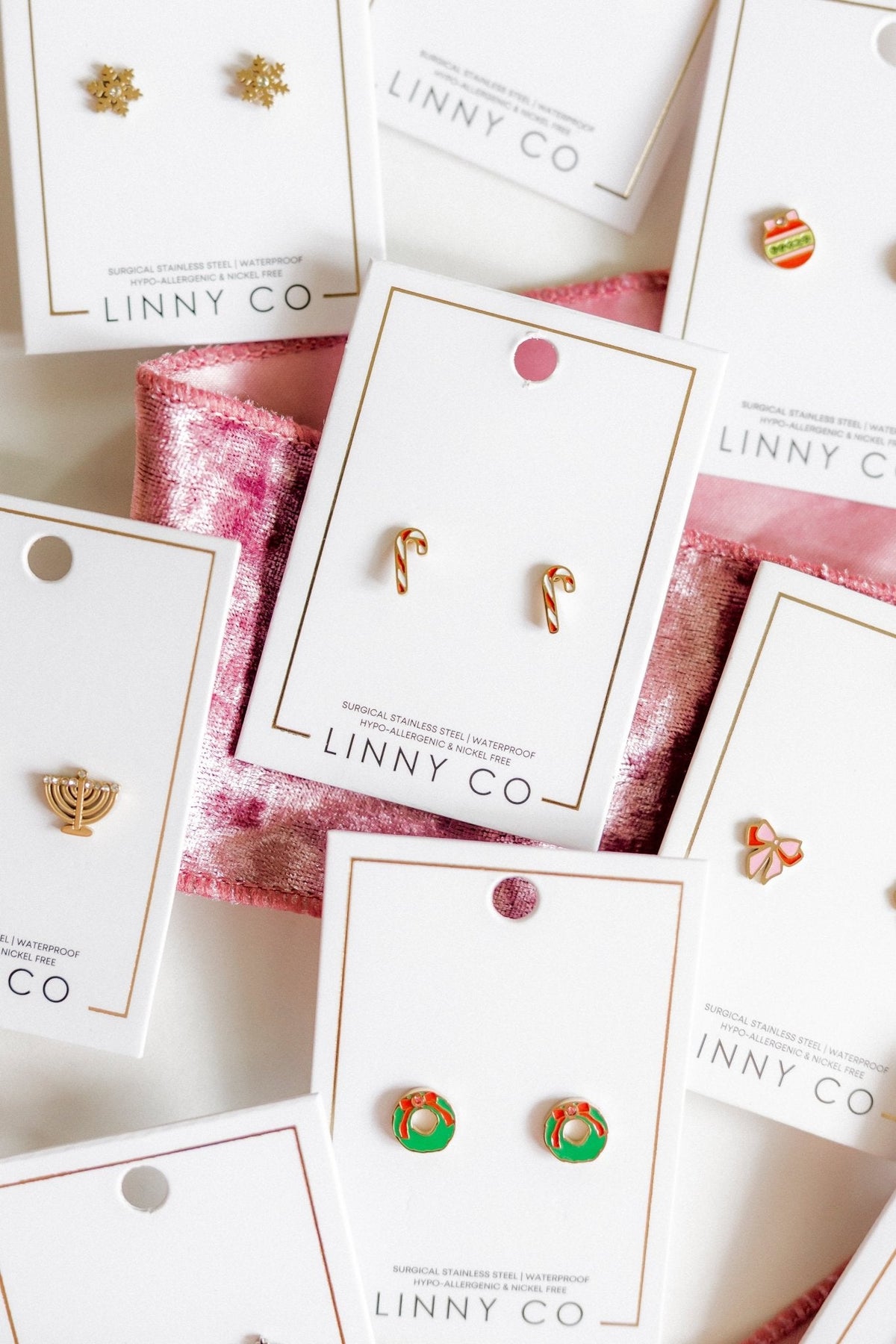 Screwback Stud Earrings - Peppermint Twist - Shop LINNY CO