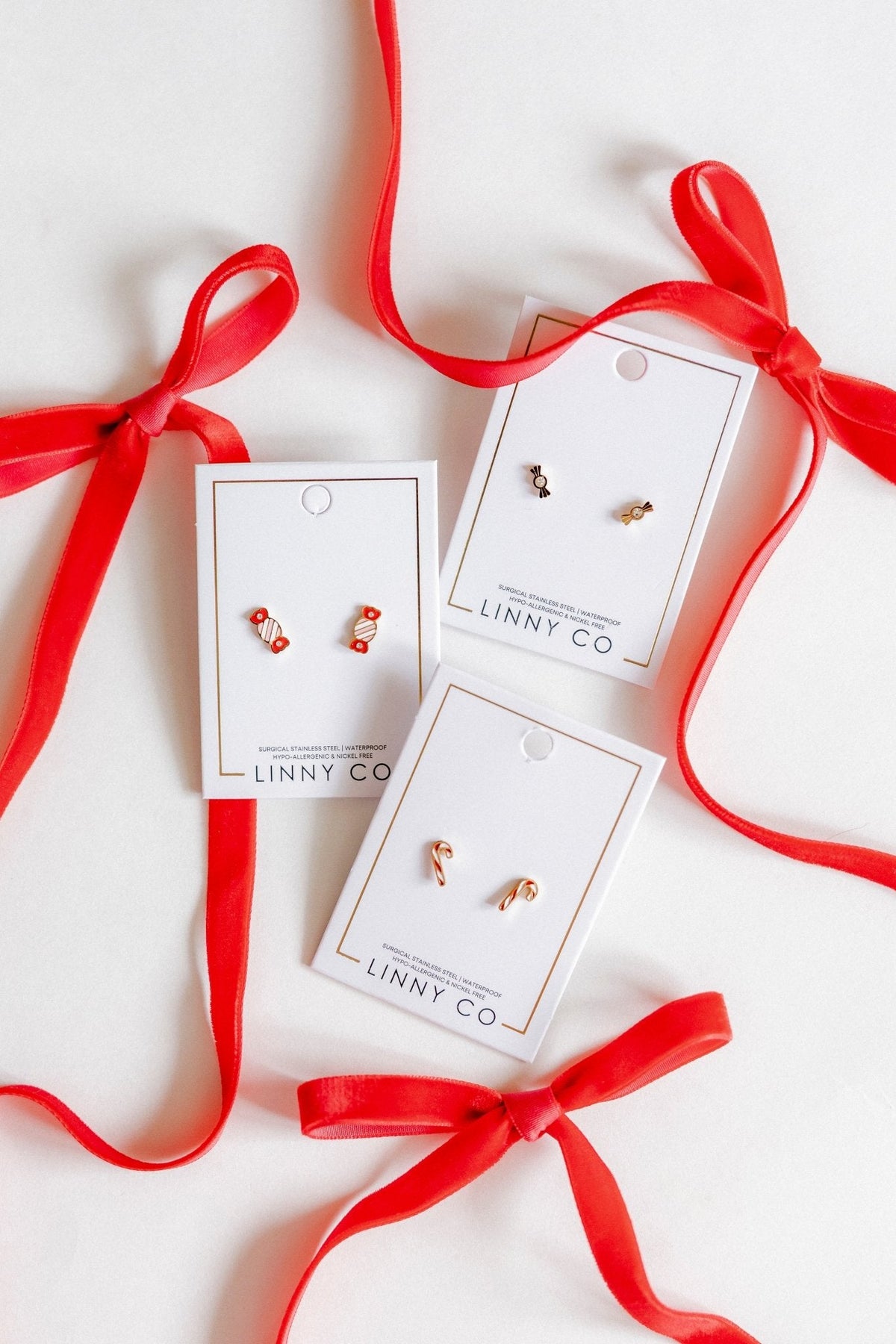 Screwback Stud Earrings - Peppermint Twist - Shop LINNY CO
