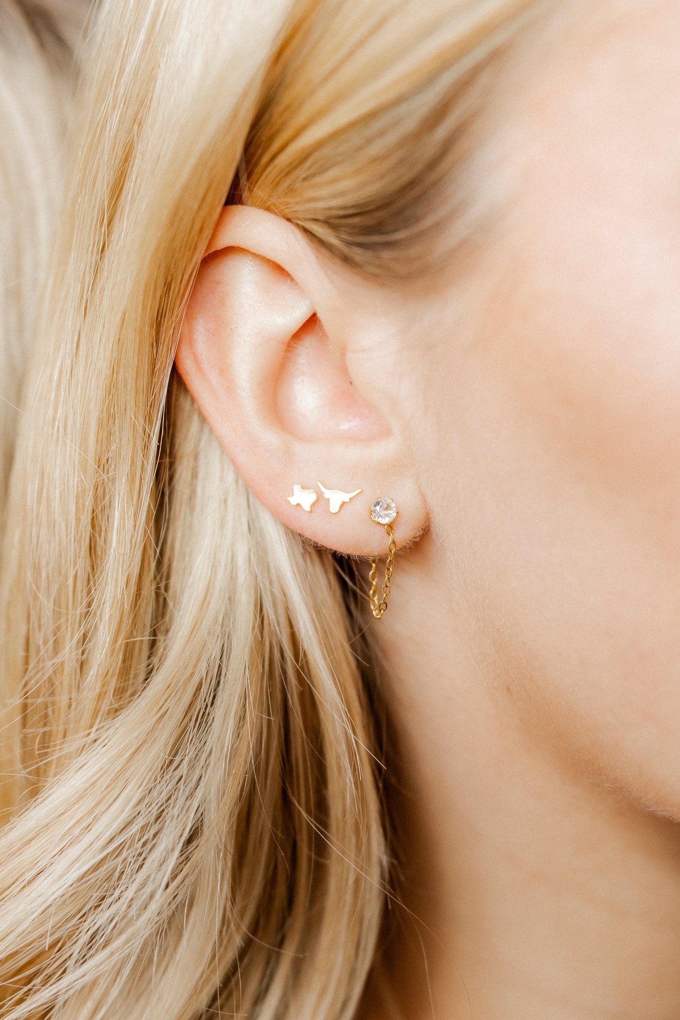 Screwback Stud Earrings - Petite State of Texas Gold - Shop LINNY CO