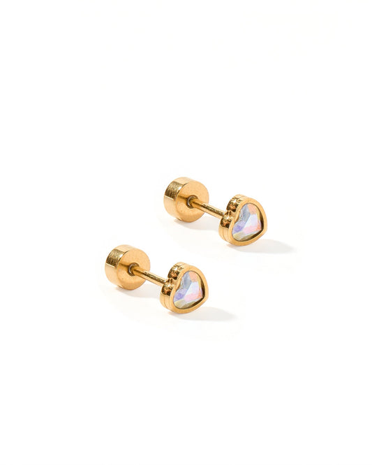 Screwback Stud Earrings - Polly Heart - Shop LINNY CO