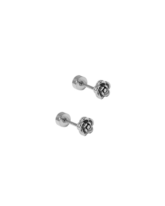 Screwback Stud Earrings - Rose Silver - Shop LINNY CO