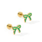 Screwback Stud Earrings - Sadie Bow Green - Shop LINNY CO