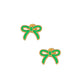Screwback Stud Earrings - Sadie Bow Green - Shop LINNY CO