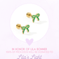 Screwback Stud Earrings - Sadie Bow Green - Shop LINNY CO