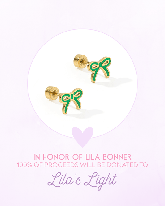 Screwback Stud Earrings - Sadie Bow Green - Shop LINNY CO